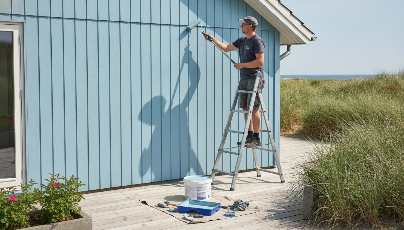 Udvendig maling af sommerhus i Søndervig – professionel maler