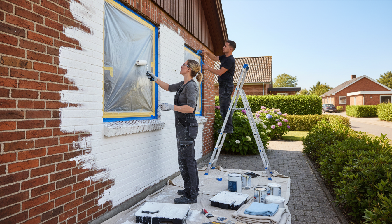 maling af murstenshus – Professionel maling af murstenshus i Herning og Tjørring – LIT Malerfirma