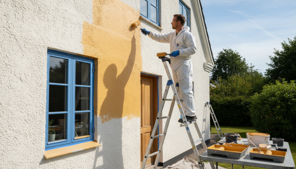 maling af pudset facade – Maling af pudset facade i Herning og Tjørring – Professionel hjælp